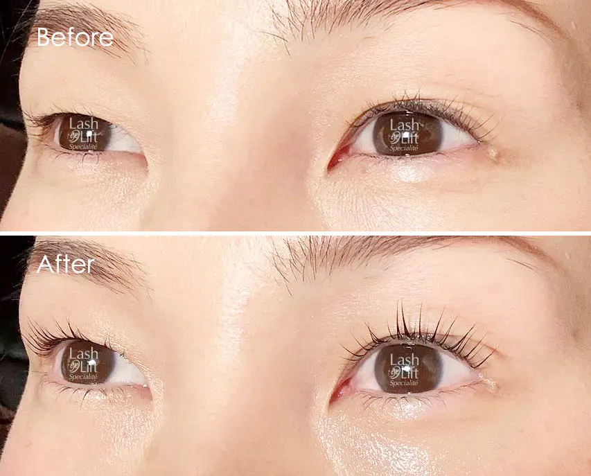 アイスペシャリテラッシュリフトまつ毛パーマBeforeAfterの画像