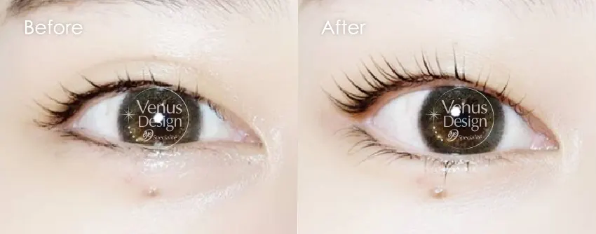 まつ毛パーマBeforeAfterの画像