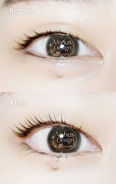 ヴィーナスデザイン上下まつ毛パーマBeforeAfterの画像