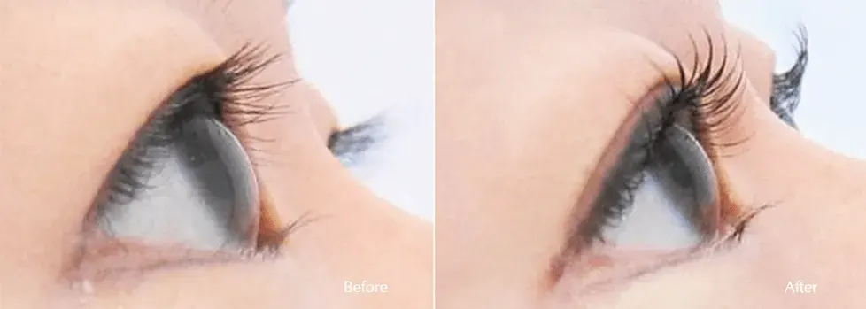 まつ毛パーマBeforeAfterの画像