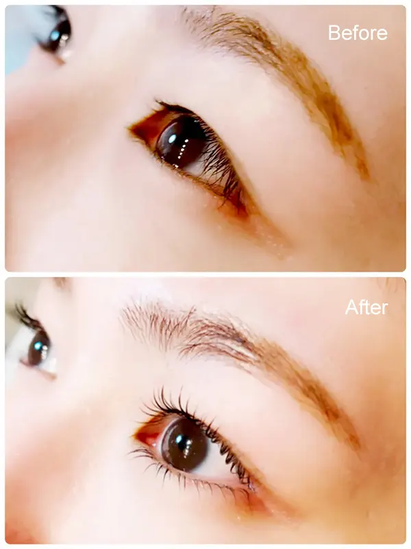 ヴィーナスデザイン上下まつ毛パーマBeforeAfterの画像