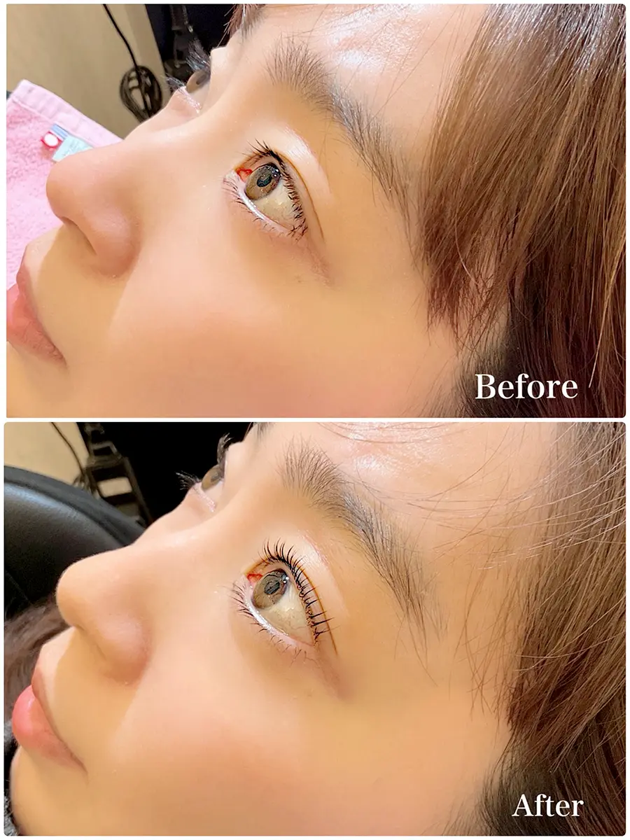 ヴィーナスデザインまつ毛パーマBeforeAfterの画像