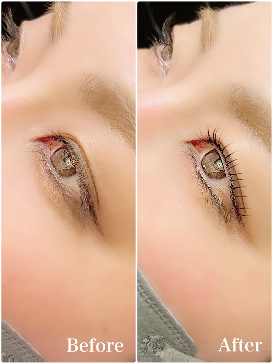 ヴィーナスデザインまつ毛パーマBeforeAfterの画像