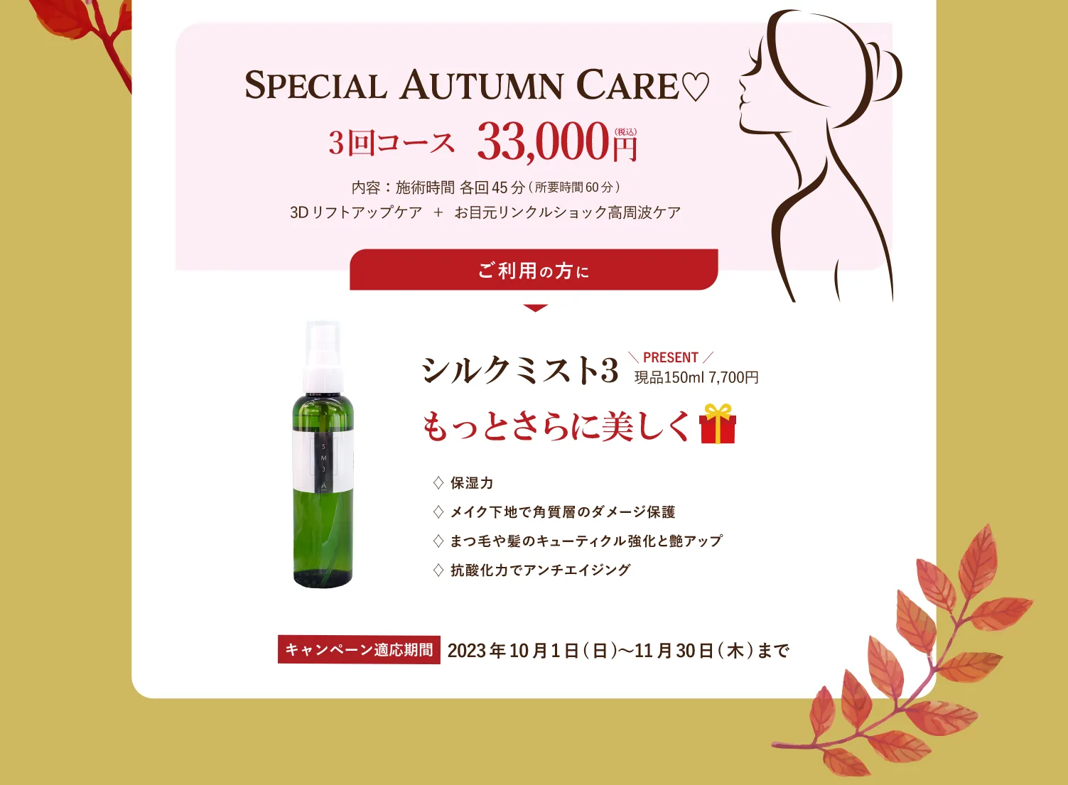 スペシャルオータムケア3回コース