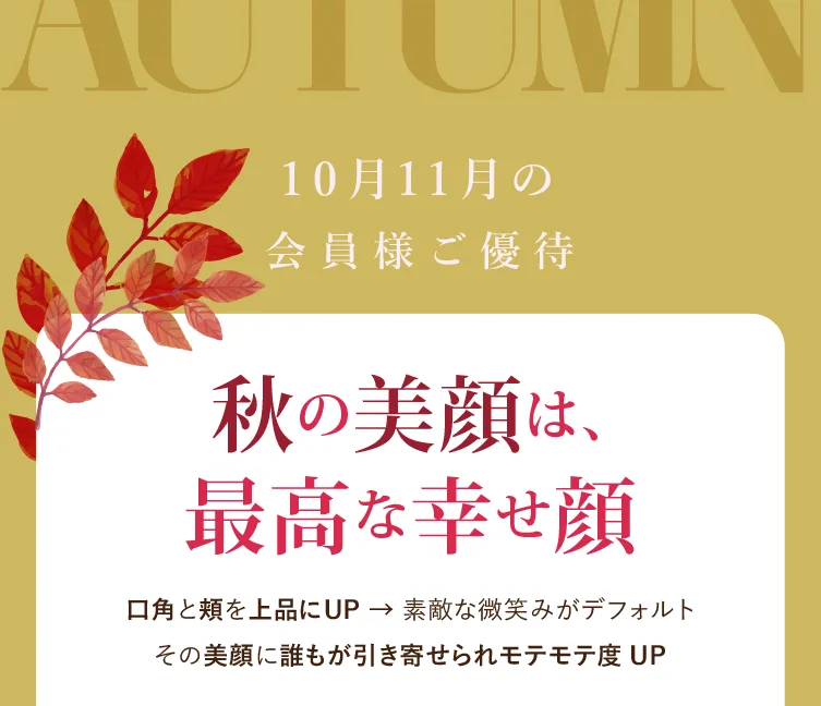 秋の美顔は最高な幸せ顔