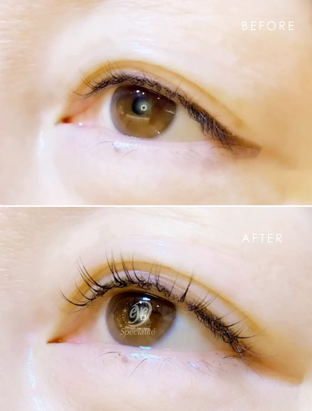 まつ毛エクステンションBeforeAfterの画像