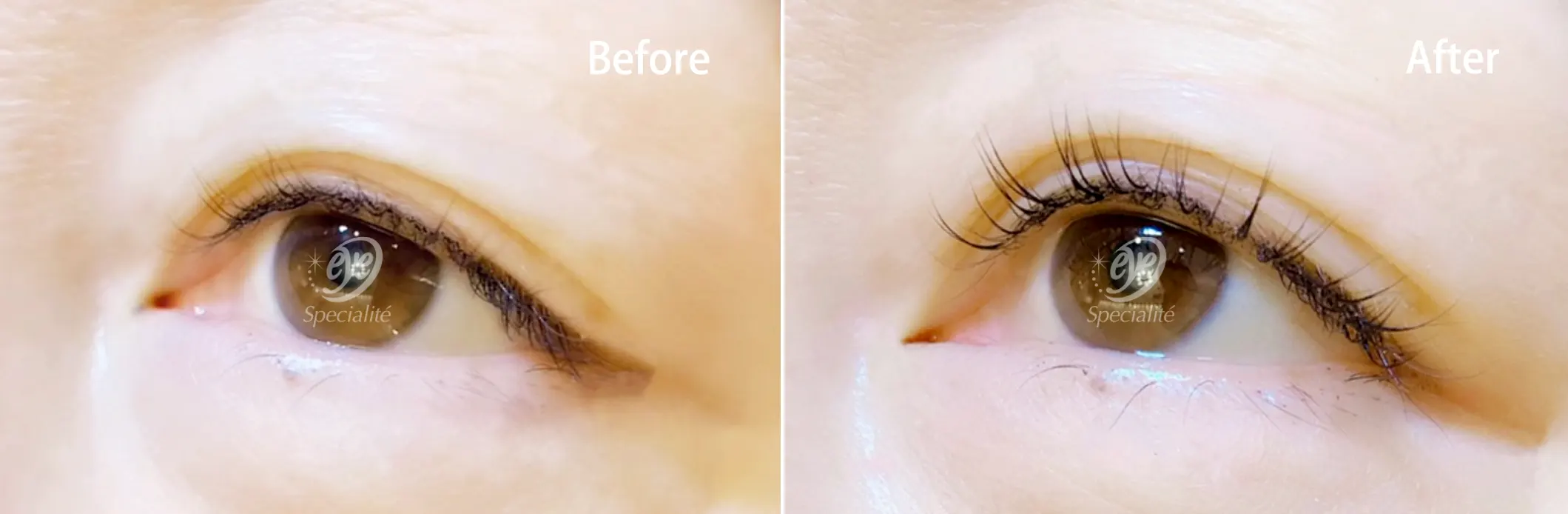 まつ毛エクステンションBeforeAfterの画像